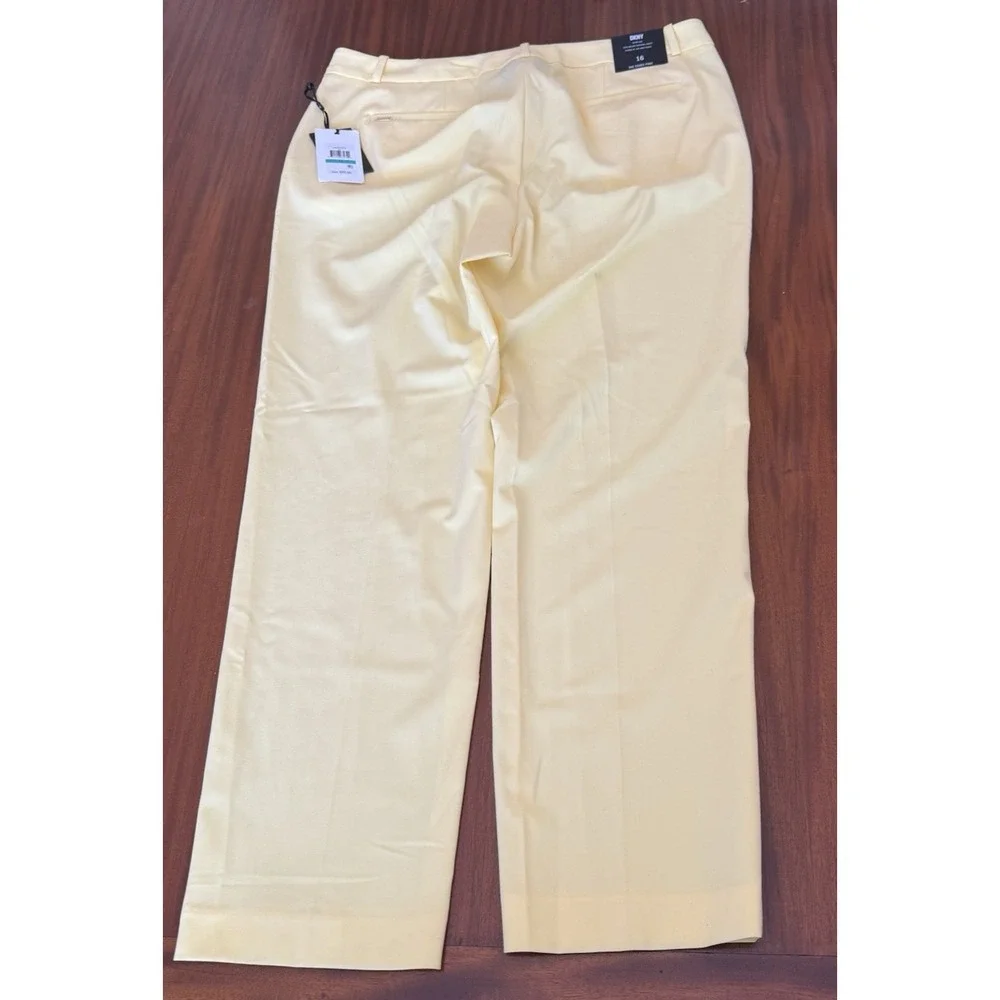 Lot 2 Women‎ Dress Pants Size 16 DKNY Essex Yellow + Elaine Rose Pull On Career